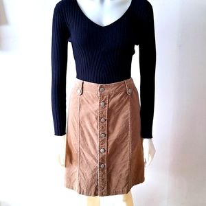 Tribal Beige/Light Brown Corduroy Skirt